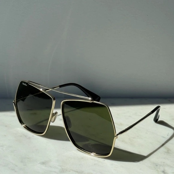 MaxMara Accessories - NWT Max Mara Oversized Sunglasses in Gold